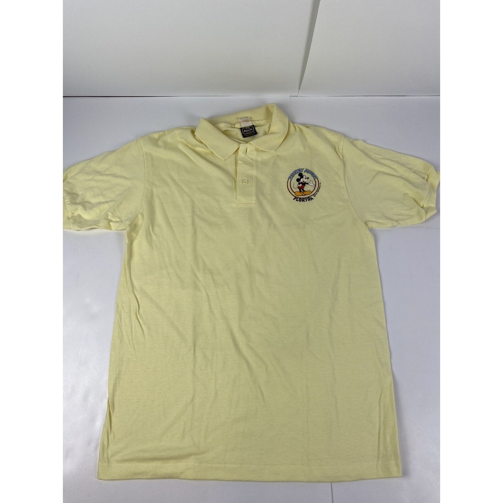 Vintage 70s 80s Mens Disney Mickey Mouse Florida Polo Shirt Size Large Anvil EUC